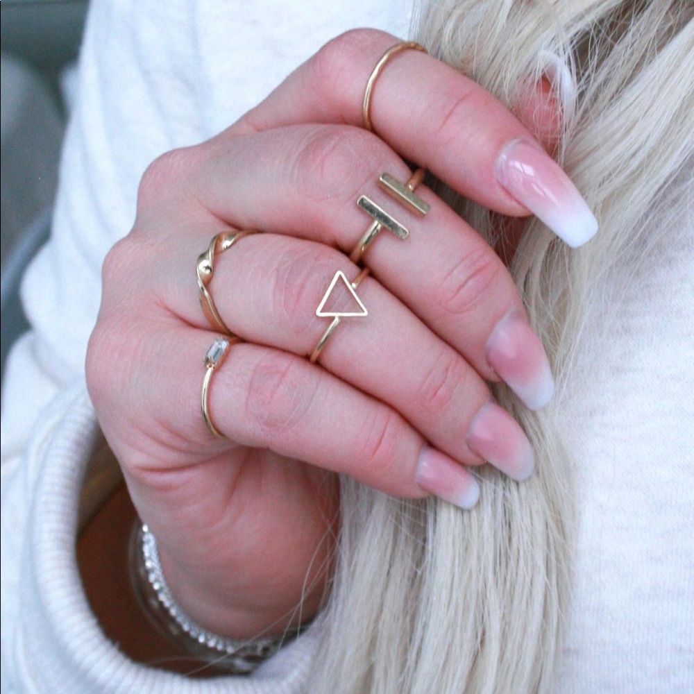 New Boho Gold Colored Ring Stack Set Jewelry Chic Classy